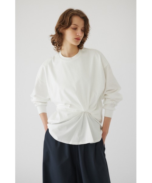 RIM.ARK（リムアーク）の「Front twist cut tops フロントツイストカットトップス（Tシャツ/カットソー・レディース・ブラック/ライトブルー/ホワイト・FREE）」の20枚目の写真