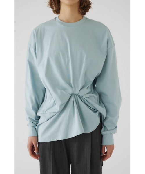 RIM.ARK（リムアーク）の「Front twist cut tops フロントツイストカットトップス（Tシャツ/カットソー・レディース・ブラック/ライトブルー/ホワイト・FREE）」の14枚目の写真