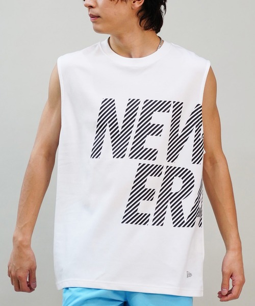 NEW ERA(ニューエラ)の「NEW ERA/ニューエラ タンクトップ フロントプリント 吸汗速乾 14121983/14121984/14121985(タンクトップ・メンズ・ホワイト×ネイビー/ブラック×グレー/ブラック×ホワイト/ホワイト×ブラック・XL/M/L)」の1枚目の写真
