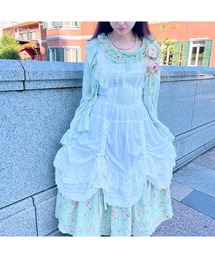 PINK HOUSE/鈴蘭刺繍のドットチュールタブリエ シロ ホワイト PINK HOUSE（ピンクハウス）の「鈴蘭刺繍ドットチュールタブリエ