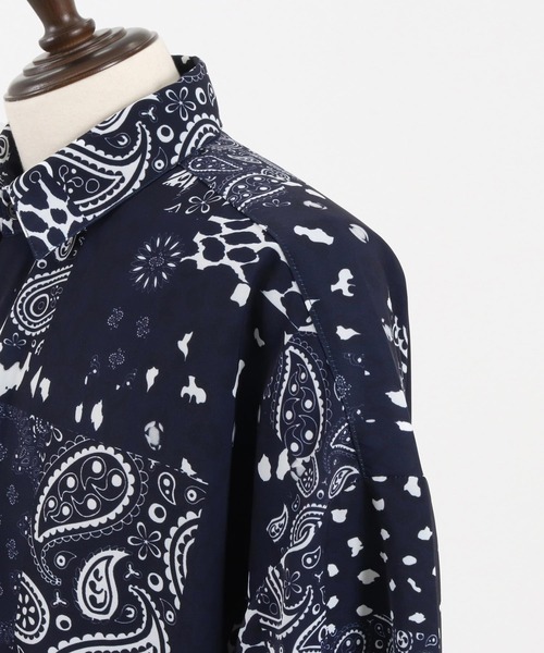 ⭐︎ページ mhs2139- ペイズリー×レオパードパッチワークプリントシャツ
