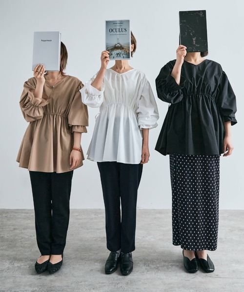 kirakiraShop(キラキラショップ)の「前後2way ドロスト ペプラム ブラウス(シャツ/ブラウス・レディース・ブラック/オフホワイト/ベージュ/ネイビー・M/L)」の9枚目の写真