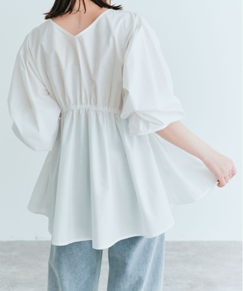 kirakiraShop(キラキラショップ)の「前後2way ドロスト ペプラム ブラウス(シャツ/ブラウス・レディース・ブラック/オフホワイト/ベージュ/ネイビー・M/L)」の12枚目の写真
