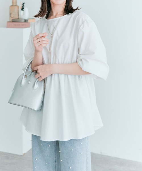 kirakiraShop(キラキラショップ)の「前後2way ドロスト ペプラム ブラウス(シャツ/ブラウス・レディース・ブラック/オフホワイト/ベージュ/ネイビー・M/L)」の17枚目の写真