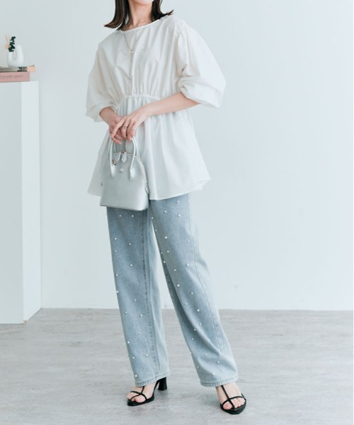 kirakiraShop(キラキラショップ)の「前後2way ドロスト ペプラム ブラウス(シャツ/ブラウス・レディース・ブラック/オフホワイト/ベージュ/ネイビー・M/L)」の18枚目の写真