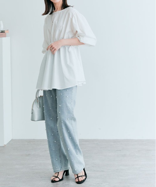 kirakiraShop(キラキラショップ)の「前後2way ドロスト ペプラム ブラウス(シャツ/ブラウス・レディース・ブラック/オフホワイト/ベージュ/ネイビー・M/L)」の19枚目の写真