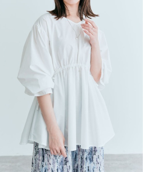 kirakiraShop(キラキラショップ)の「前後2way ドロスト ペプラム ブラウス(シャツ/ブラウス・レディース・ブラック/オフホワイト/ベージュ/ネイビー・M/L)」の21枚目の写真