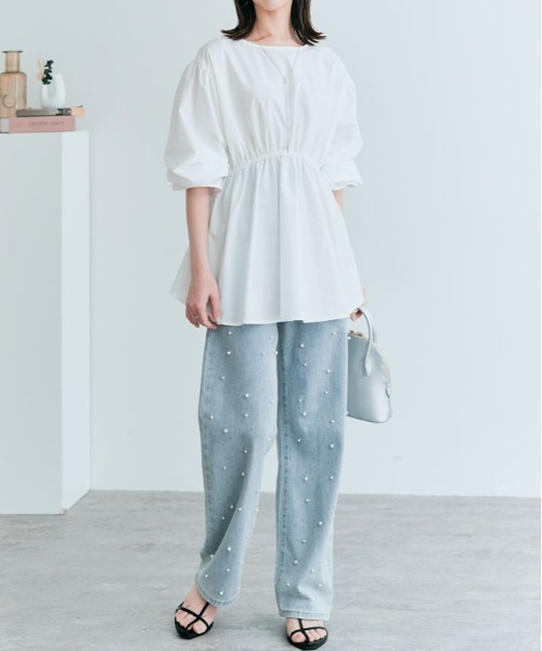 kirakiraShop(キラキラショップ)の「前後2way ドロスト ペプラム ブラウス(シャツ/ブラウス・レディース・ブラック/オフホワイト/ベージュ/ネイビー・M/L)」の20枚目の写真