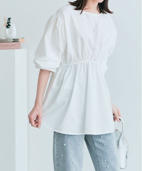 kirakiraShop(キラキラショップ)の「前後2way ドロスト ペプラム ブラウス(シャツ/ブラウス・レディース・ブラック/オフホワイト/ベージュ/ネイビー・M/L)」の11枚目の写真