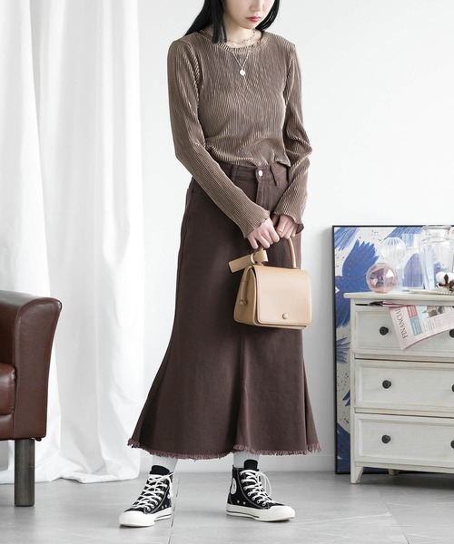 aimoha（アイモハ）の「デニムマーメードスカート（デニムスカート・レディース・チョコ・X-SMALL/SMALL/MEDIUM）」の7枚目の写真