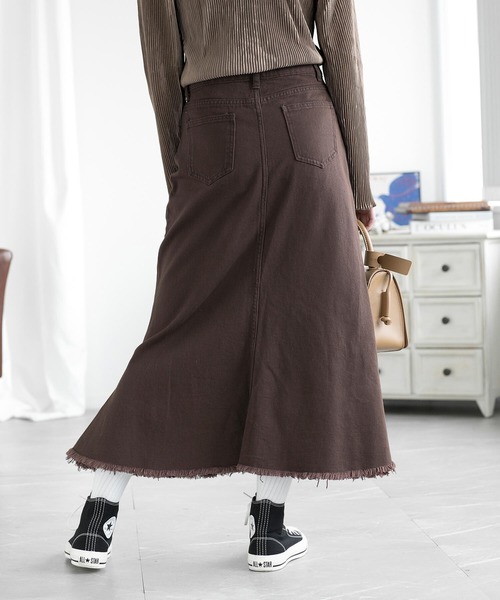 aimoha（アイモハ）の「デニムマーメードスカート（デニムスカート・レディース・チョコ・X-SMALL/SMALL/MEDIUM）」の6枚目の写真