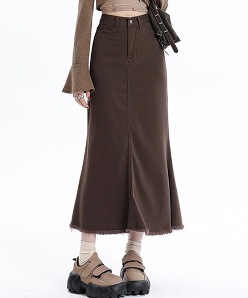 aimoha（アイモハ）の「デニムマーメードスカート（デニムスカート・レディース・チョコ・X-SMALL/SMALL/MEDIUM）」の16枚目の写真