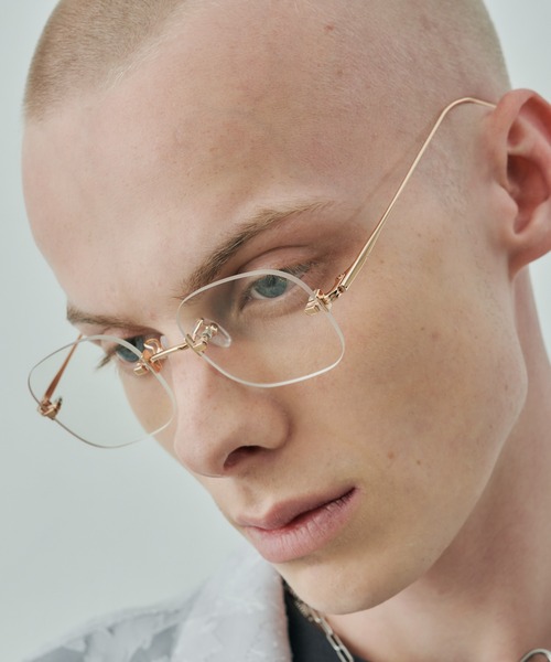 GRANCY】ラインストーンデザインリムレスメガネ GRANCY】ライン