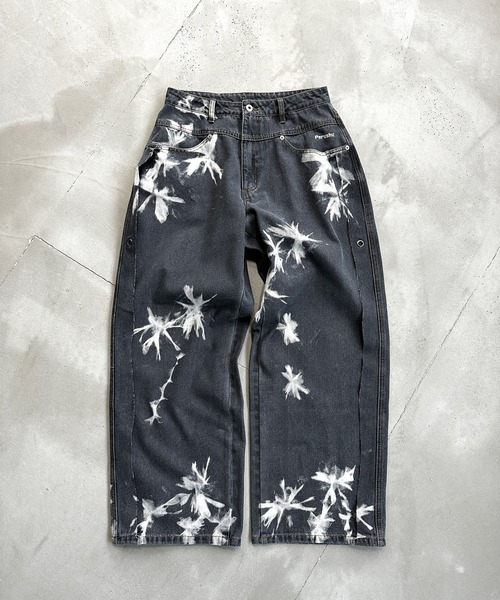 Perushu（ペルーシュ）の「サイドデザインブリーチワイドデニム（デニムパンツ・メンズ・ブラック/グレー・MEDIUM/SMALL/LARGE）」の16枚目の写真