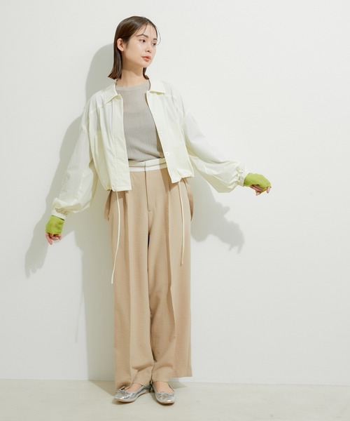 le cercle ADAM ET ROPE'（ルセルクルアダムエロペ）の「シャツブルゾン（ブルゾン・レディース・ブラック/ベージュ系その他2/ホワイト・FREE）」の7枚目の写真