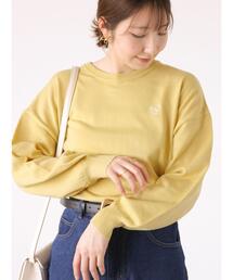 ロゴ刺繍ボリューム袖ニット