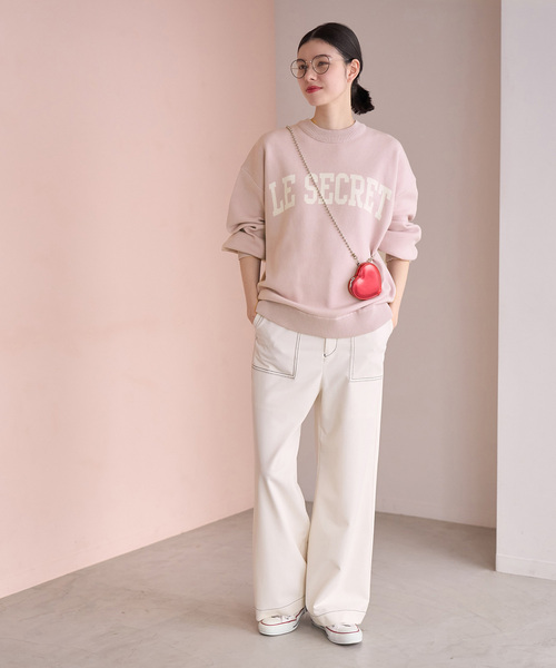 ROPE' PICNIC(ロペピクニック)の「スウェットライクロゴジャガードニットプルオーバー(ニット/セーター・レディース・チャコールグレー/ピンク系その他2/キナリ/ライトグレー・38)」の21枚目の写真