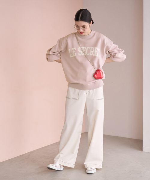 ROPE' PICNIC(ロペピクニック)の「スウェットライクロゴジャガードニットプルオーバー(ニット/セーター・レディース・チャコールグレー/ピンク系その他2/キナリ/ライトグレー・38)」の22枚目の写真