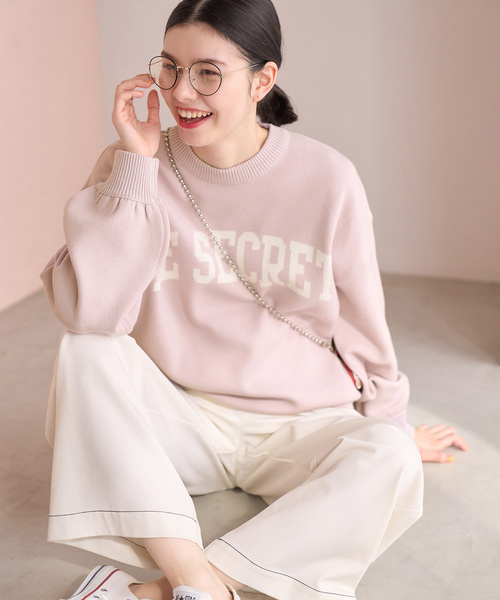 ROPE' PICNIC(ロペピクニック)の「スウェットライクロゴジャガードニットプルオーバー(ニット/セーター・レディース・チャコールグレー/ピンク系その他2/キナリ/ライトグレー・38)」の15枚目の写真