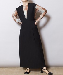 OSMOSIS | ストライプサロペットニットスカート(サロペット/オーバーオール)