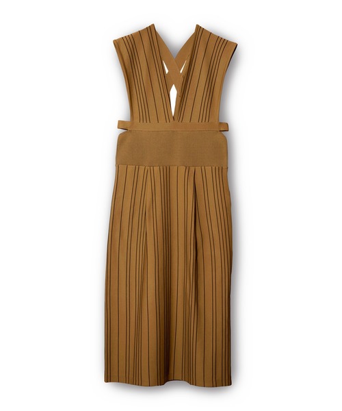 OSMOSIS（オズモーシス）の「ストライプサロペットニットスカート（サロペット/オーバーオール・レディース・ブラック系その他/ブラック/ベージュ系その他・ONE SIZE）」の22枚目の写真