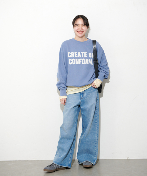 JOURNAL STANDARD（ジャーナルスタンダード）の「《追加9》クルーネックシアーロングＴシャツ（Tシャツ/カットソー・レディース・ブラック/アイボリー/ライトグレー/ホワイト/ブルー系その他/チャコールグレー・FREE）」の14枚目の写真