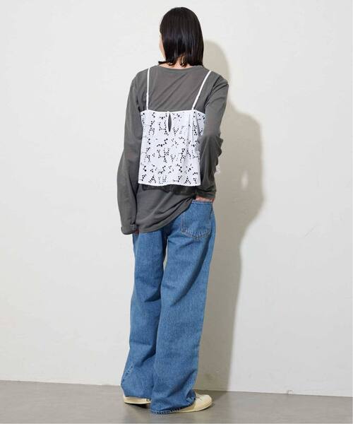 JOURNAL STANDARD（ジャーナルスタンダード）の「《追加9》クルーネックシアーロングＴシャツ（Tシャツ/カットソー・レディース・ブラック/アイボリー/ライトグレー/ホワイト/ブルー系その他/チャコールグレー・FREE）」の20枚目の写真