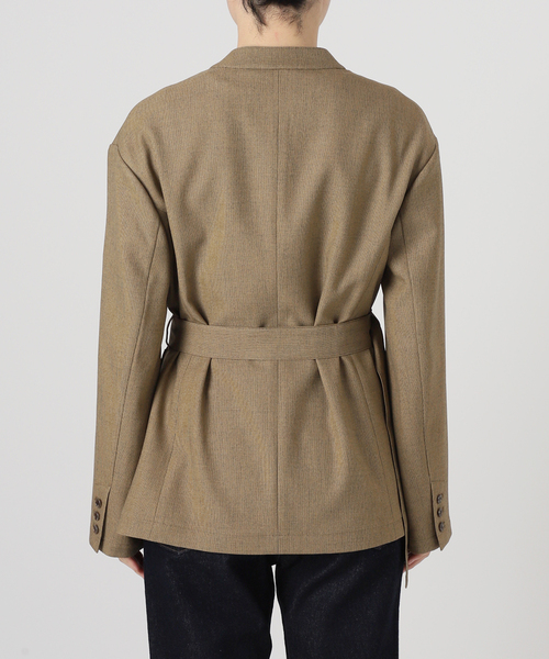 SLOBE IENA（スローブイエナ）の「メランジツイルニュアンスジャケット（ノーカラージャケット・レディース・ベージュ/グレー・FREE）」の12枚目の写真