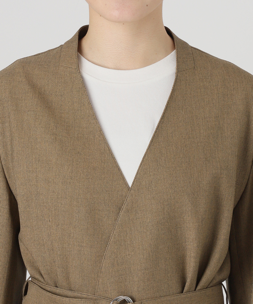 SLOBE IENA（スローブイエナ）の「メランジツイルニュアンスジャケット（ノーカラージャケット・レディース・ベージュ/グレー・FREE）」の13枚目の写真