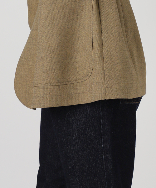 SLOBE IENA（スローブイエナ）の「メランジツイルニュアンスジャケット（ノーカラージャケット・レディース・ベージュ/グレー・FREE）」の6枚目の写真