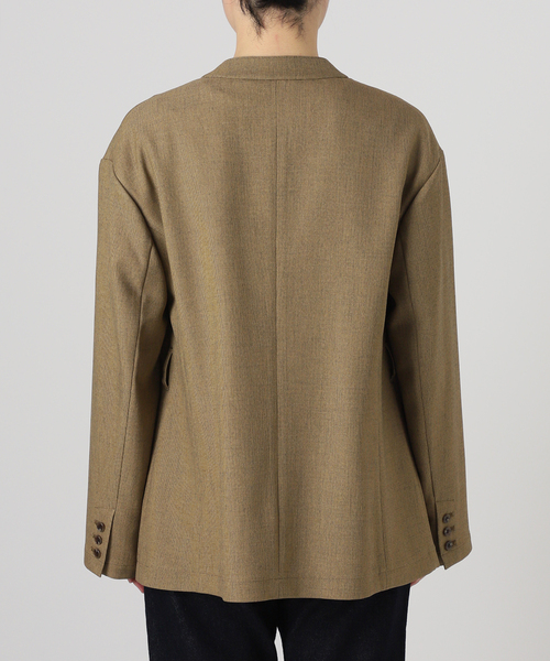 SLOBE IENA（スローブイエナ）の「メランジツイルニュアンスジャケット（ノーカラージャケット・レディース・ベージュ/グレー・FREE）」の8枚目の写真