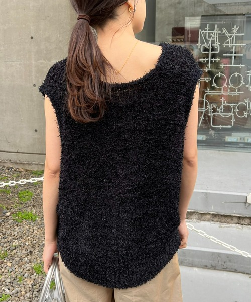 CIAOPANIC TYPY（チャオパニックティピー）の「【新色追加】フラッグヤーンクロップドベスト（ベスト・レディース・ベージュ/オフホワイト/ブルー/ブラック/オレンジ/イエロー・ONE SIZE）」の18枚目の写真