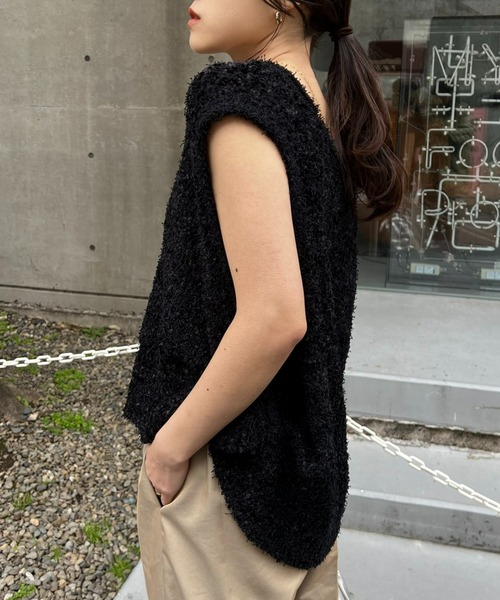 CIAOPANIC TYPY（チャオパニックティピー）の「【新色追加】フラッグヤーンクロップドベスト（ベスト・レディース・ベージュ/オフホワイト/ブルー/ブラック/オレンジ/イエロー・ONE SIZE）」の19枚目の写真