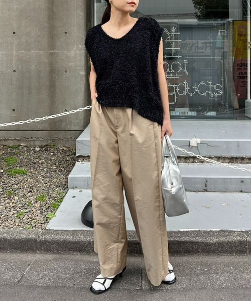 CIAOPANIC TYPY（チャオパニックティピー）の「【新色追加】フラッグヤーンクロップドベスト（ベスト・レディース・ベージュ/オフホワイト/ブルー/ブラック/オレンジ/イエロー・ONE SIZE）」の20枚目の写真