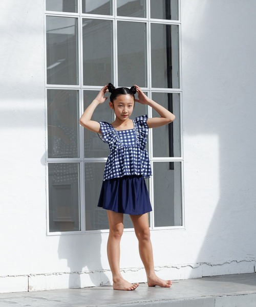 LOWRYS FARM（ローリーズファーム）の「【JUNIOR】SWIM フリルセットアップ　 105959（水着・キッズ・ブラック/ネイビー/ピンク/ブルー・140cm/150cm）」の5枚目の写真