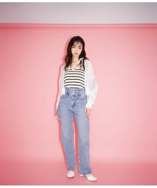 ANAP（アナップ）の「クロスネック タンクトップ（タンクトップ・レディース・アイボリー/ブラック/グリーン/ブラック系その他・FREE）」の15枚目の写真