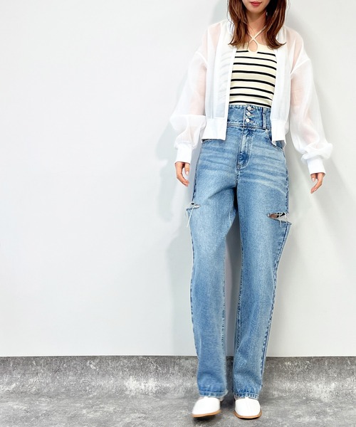 ANAP（アナップ）の「クロスネック タンクトップ（タンクトップ・レディース・アイボリー/ブラック/グリーン/ブラック系その他・FREE）」の12枚目の写真