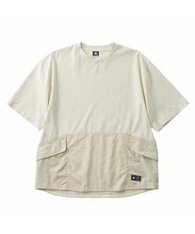 【CAMP LOGOS/キャンプロゴス】コットン×ナイロン 5分袖 コンビネーションTシャツ