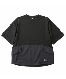 【CAMP LOGOS/キャンプロゴス】コットン×ナイロン 5分袖 コンビネーションTシャツ