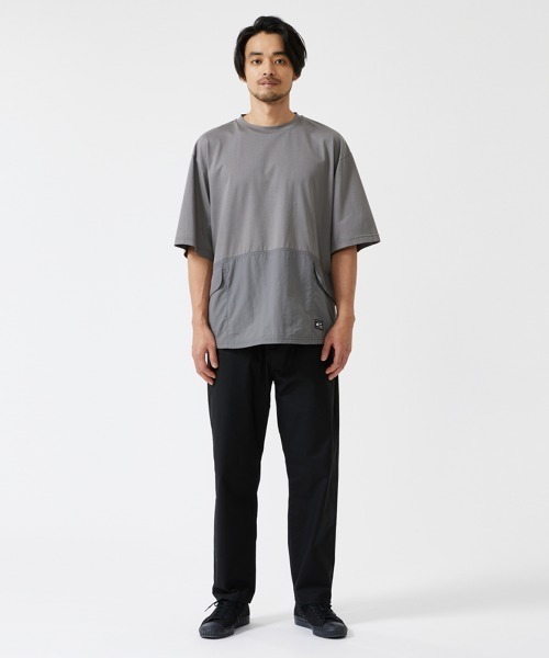 LOGOS(ロゴス)の「【CAMP LOGOS/キャンプロゴス】コットン×ナイロン 5分袖 コンビネーションTシャツ(Tシャツ/カットソー・メンズ・ブラック/チャコールグレー/オフホワイト・XL/L/M)」の9枚目の写真