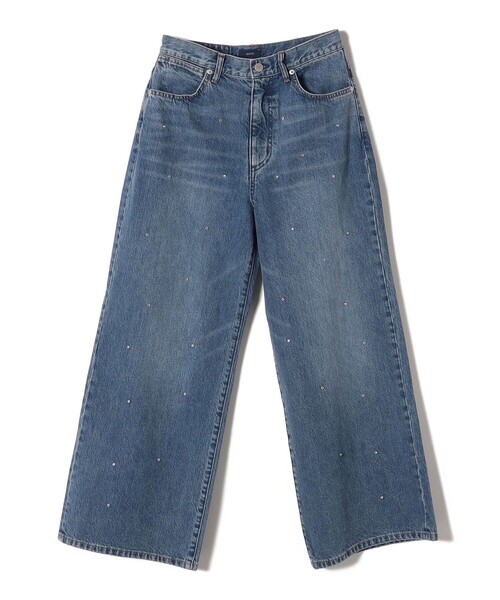 SHIPS(シップス)の「* 〈洗濯機可能〉ビジュー デザイン リラックス ワイド デニム ◇(デニムパンツ・レディース・ブルー/サックスブルー・36/38/40)」の5枚目の写真