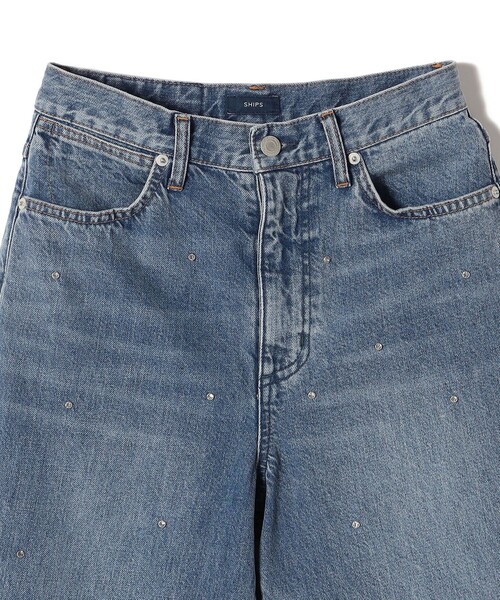 SHIPS(シップス)の「* 〈洗濯機可能〉ビジュー デザイン リラックス ワイド デニム ◇(デニムパンツ・レディース・ブルー/サックスブルー・36/38/40)」の6枚目の写真