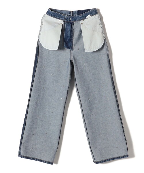 SHIPS(シップス)の「* 〈洗濯機可能〉ビジュー デザイン リラックス ワイド デニム ◇(デニムパンツ・レディース・ブルー/サックスブルー・36/38/40)」の11枚目の写真