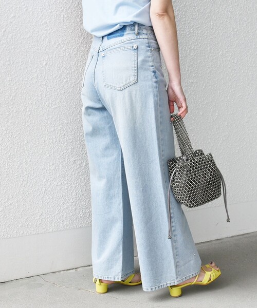 SHIPS(シップス)の「* 〈洗濯機可能〉ビジュー デザイン リラックス ワイド デニム ◇(デニムパンツ・レディース・ブルー/サックスブルー・36/38/40)」の17枚目の写真