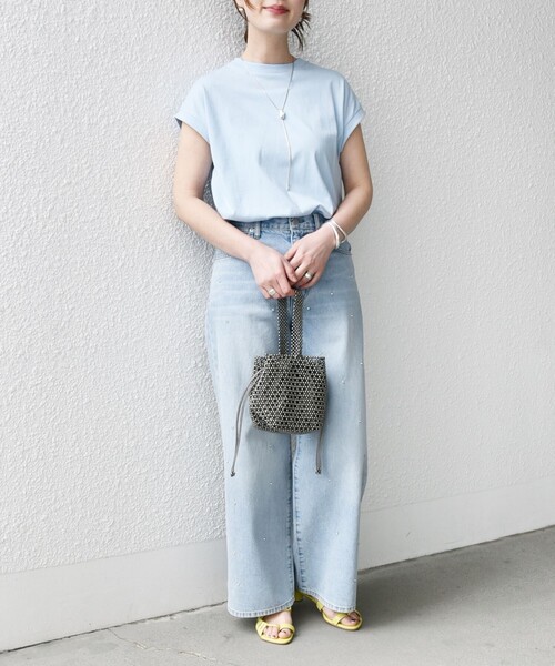 SHIPS(シップス)の「* 〈洗濯機可能〉ビジュー デザイン リラックス ワイド デニム ◇(デニムパンツ・レディース・ブルー/サックスブルー・36/38/40)」の19枚目の写真