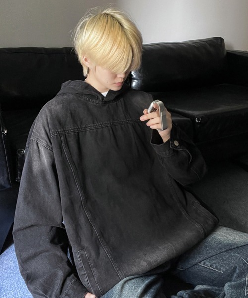 【セール】【FVLMEN】vintage wash denim pullover parka/ビンテージウォッシュ デニム プルオーバー パーカー（パーカー）｜FVLMEN（フルメン）