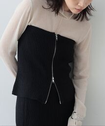 GALLEST | カールヤーンジップビスチェ(ニット/セーター)