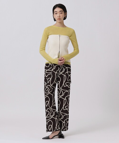 GALLEST（ギャレスト）の「◆カールヤーンジップビスチェ（ニット/セーター・レディース・ブラック/オフホワイト・38）」の4枚目の写真