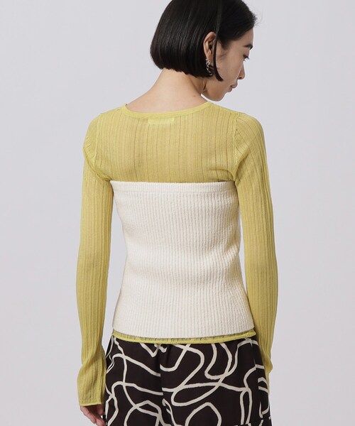 GALLEST（ギャレスト）の「◆カールヤーンジップビスチェ（ニット/セーター・レディース・ブラック/オフホワイト・38）」の7枚目の写真