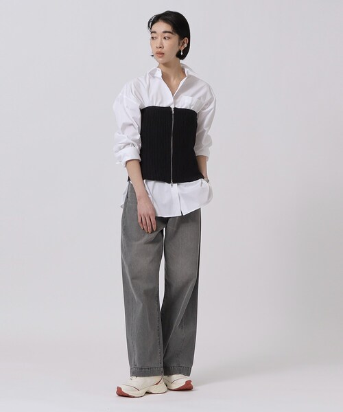 GALLEST（ギャレスト）の「◆カールヤーンジップビスチェ（ニット/セーター・レディース・ブラック/オフホワイト・38）」の8枚目の写真